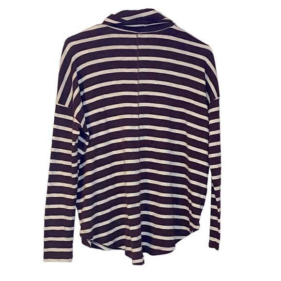 Aerie Long Sleeve Striped Turtleneck Shirt Top maroon womens xs - Picture 2 of 7
